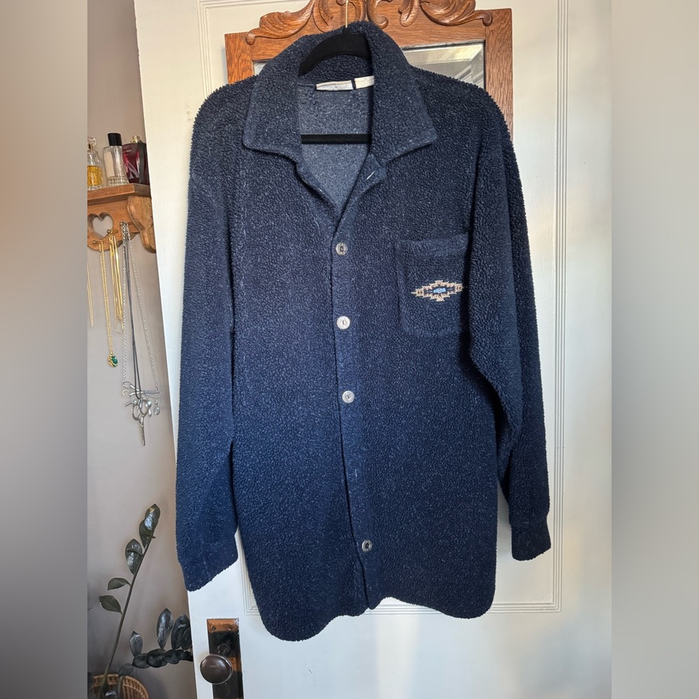 Vintage XXL Sherpa teddy shacket button up